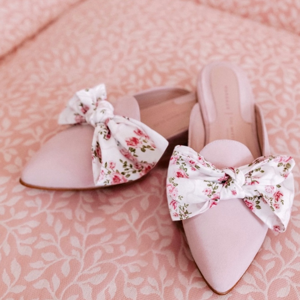 Gal Meets Glam Margaux Pink Floral Mules 9